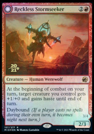 Reckless Stormseeker // Storm-Charged Slasher [Innistrad: Midnight Hunt Prerelease Promos] | Black Swamp Games