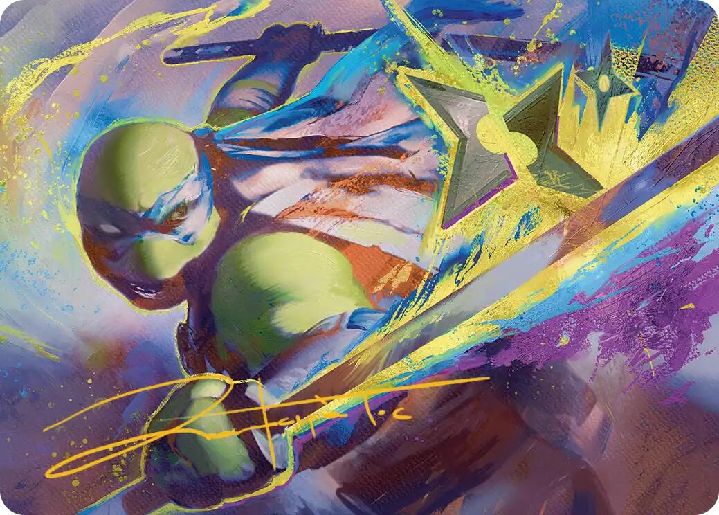 Leonardo's Technique Art Card (Gold-Stamped Signature) [Teenage Mutant Ninja Turtles Art Series] | Black Swamp Games