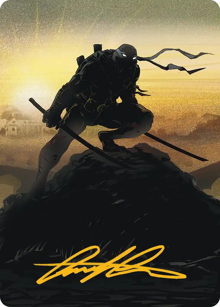 Leonardo, Sewer Samurai Art Card (20/54) (Gold-Stamped Signature) [Teenage Mutant Ninja Turtles Art Series] | Black Swamp Games