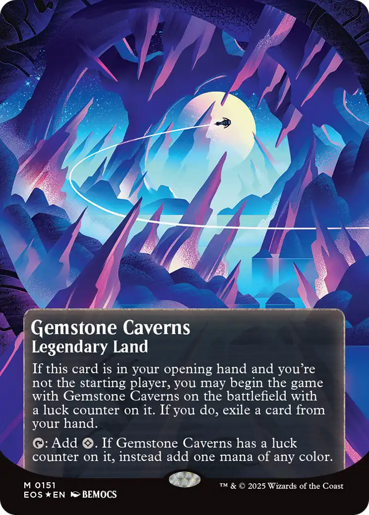 Gemstone Caverns (0151) (Borderless) (Galaxy Foil) [Edge of Eternities: Stellar Sights] | Black Swamp Games