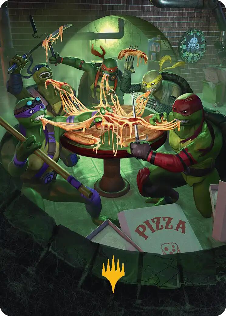 Food Chain Art Card (Gold-Stamped) [Teenage Mutant Ninja Turtles Art Series] | Black Swamp Games