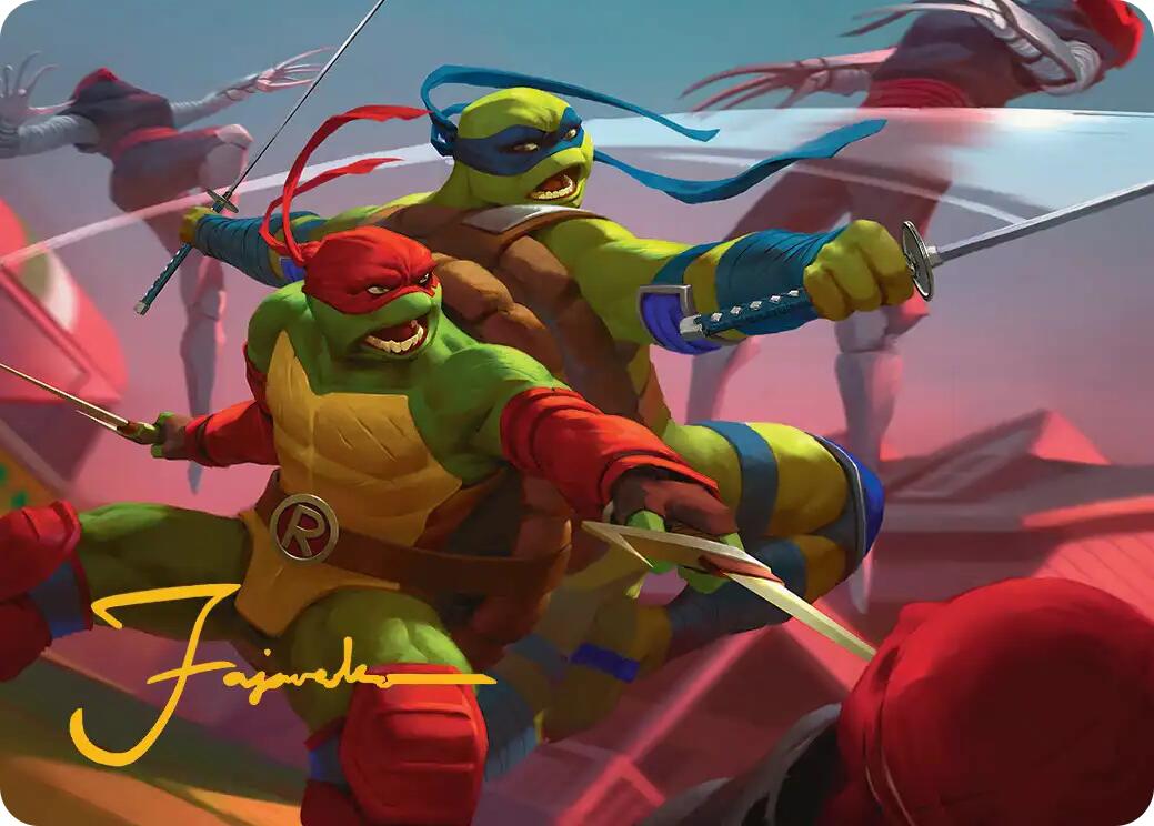 Raph & Leo, Sibling Rivals Art Card (Gold-Stamped Signature) [Teenage Mutant Ninja Turtles Art Series] | Black Swamp Games