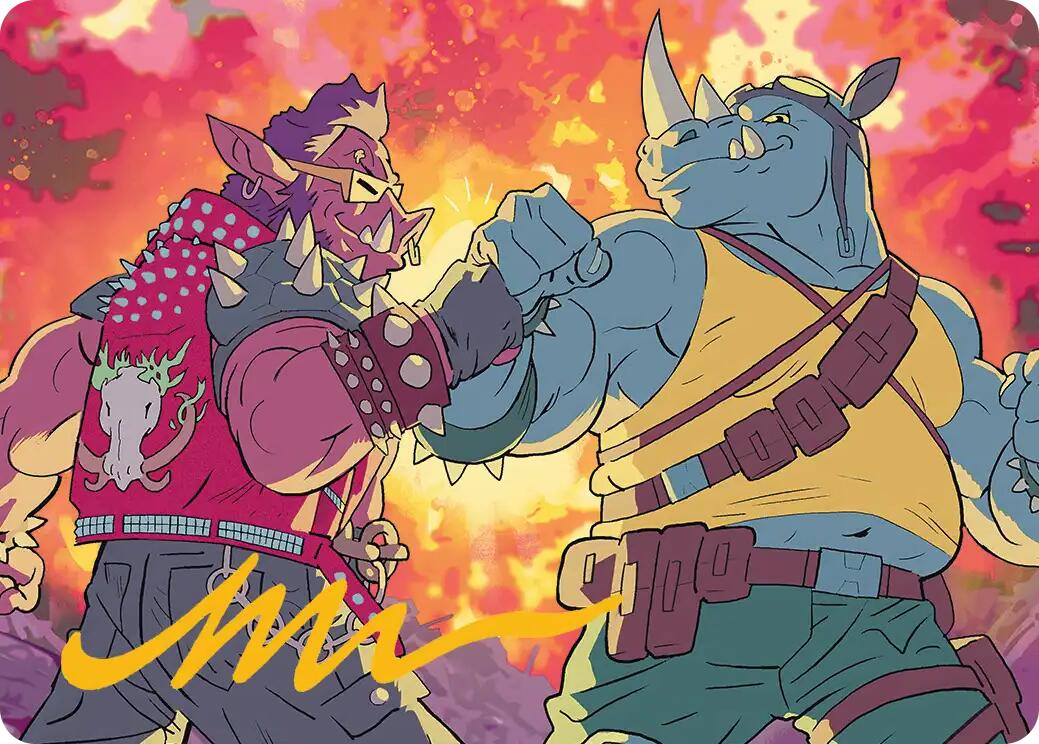 Bebop & Rocksteady Art Card (Gold-Stamped Signature) [Teenage Mutant Ninja Turtles Art Series] | Black Swamp Games