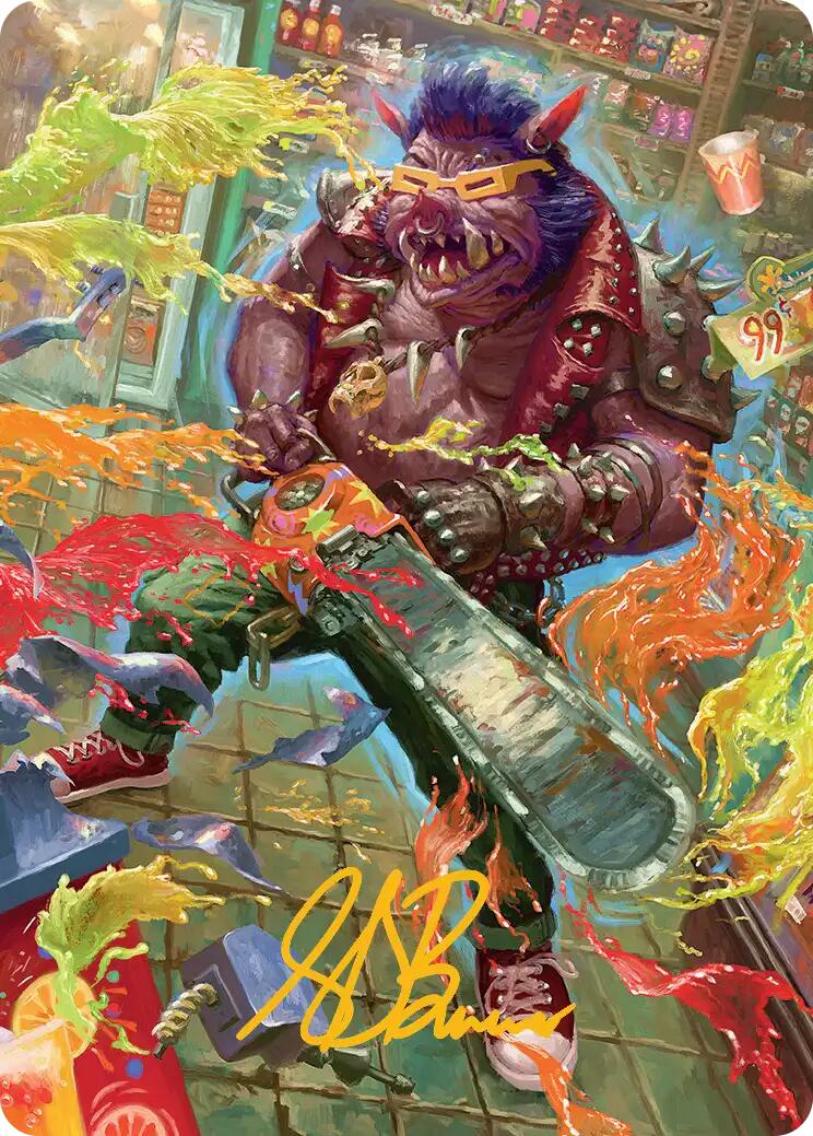 Bebop, Porcine Punk Art Card (Gold-Stamped Signature) [Teenage Mutant Ninja Turtles Art Series] | Black Swamp Games