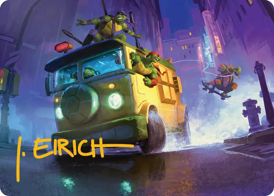 Turtle Van Art Card (Gold-Stamped Signature) [Teenage Mutant Ninja Turtles Art Series] | Black Swamp Games