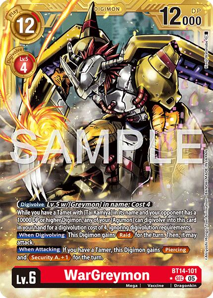 WarGreymon [BT14-101] - BT14-101 (Gold Border) [Advanced Booster Digimon Generation] | Black Swamp Games