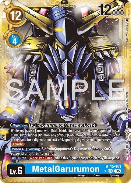 MetalGarurumon [BT15-101] (Gold Border) [Advanced Booster Digimon Generation] | Black Swamp Games