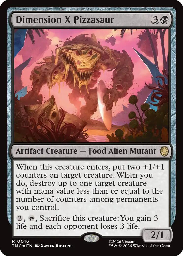 Dimension X Pizzasaur (Surge Foil) [Teenage Mutant Ninja Turtles Commander] | Black Swamp Games