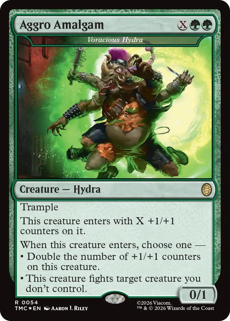 Aggro Amalgam - Voracious Hydra (Surge Foil) [Teenage Mutant Ninja Turtles Commander] | Black Swamp Games