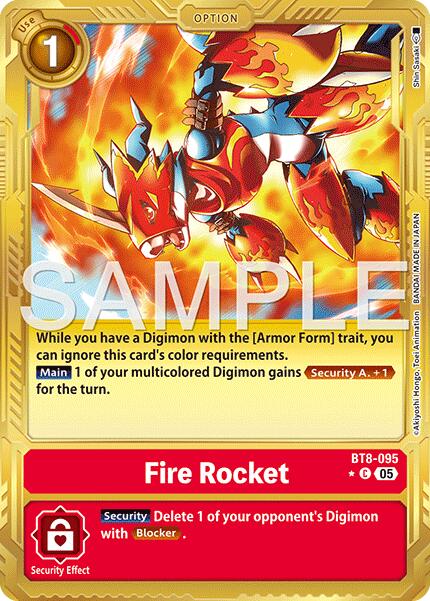 Fire Rocket [BT8-095] (Gold Border) [Advanced Booster Digimon Generation] | Black Swamp Games