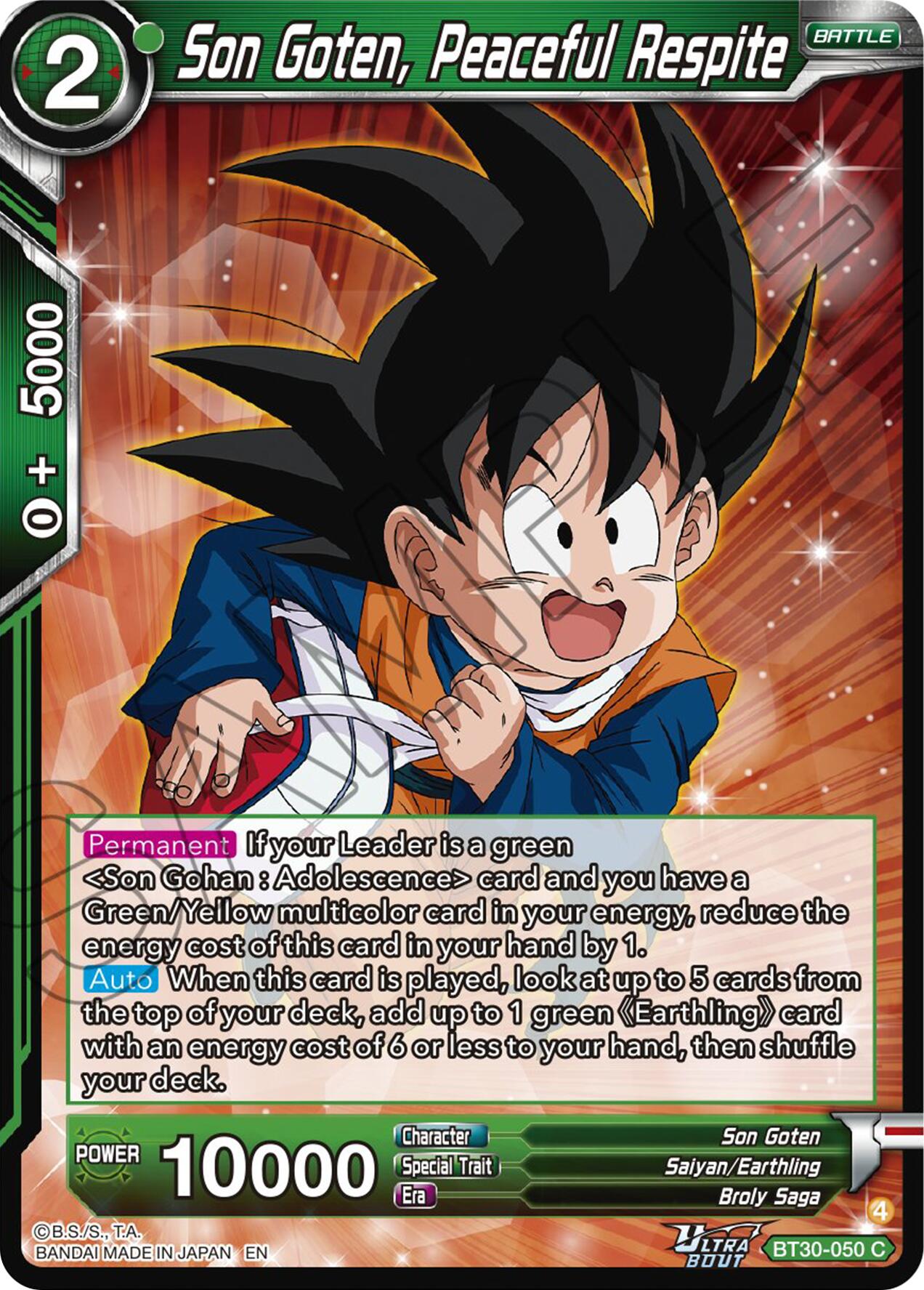 Son Goten, Peaceful Respite (BT30-050) [Three Glorious Fighters] | Black Swamp Games