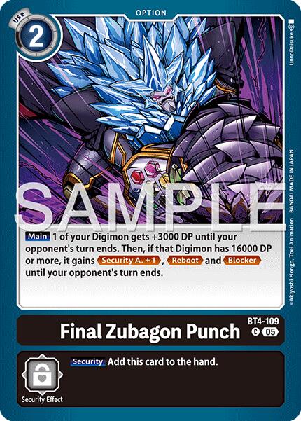 Final Zubagon Punch [BT4-109] (Foil Reprint) [Advanced Booster Digimon Generation] | Black Swamp Games