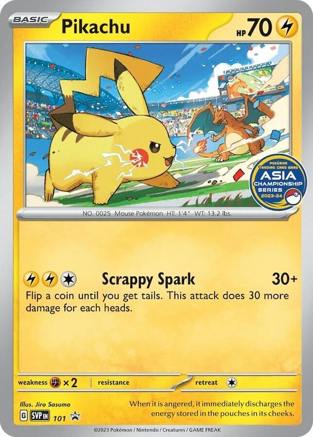 Pikachu (101) (Asia Championship Series 23-24) [Scarlet & Violet: Black Star Promos] | Black Swamp Games