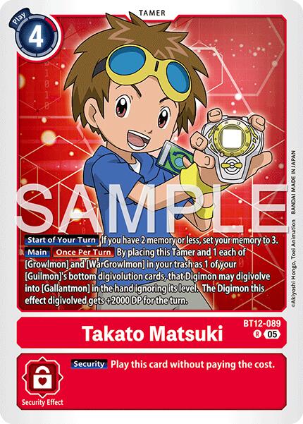 Takato Matsuki [BT12-089] (Reprint) [Advanced Booster Digimon Generation] | Black Swamp Games