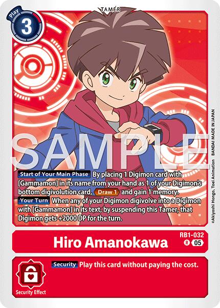 Hiro Amanokawa [RB1-032] (Reprint) [Advanced Booster Digimon Generation] | Black Swamp Games