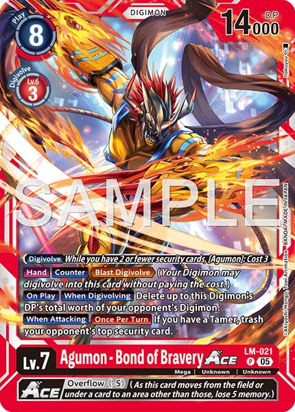 Agumon [LM-021] - Bond of Bravery ACE (Reprint) [Advanced Booster Digimon Generation] | Black Swamp Games