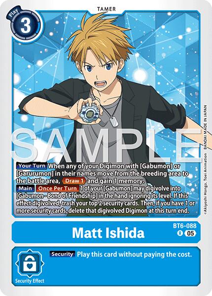 Matt Ishida [BT6-088] (Reprint) [Advanced Booster Digimon Generation] | Black Swamp Games