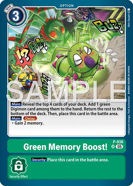 Green Memory Boost! [P-038] (Reprint) [Advanced Booster Digimon Generation] | Black Swamp Games