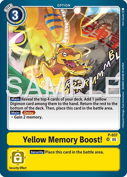 Yellow Memory Boost! [P-037] (Reprint) [Advanced Booster Digimon Generation] | Black Swamp Games