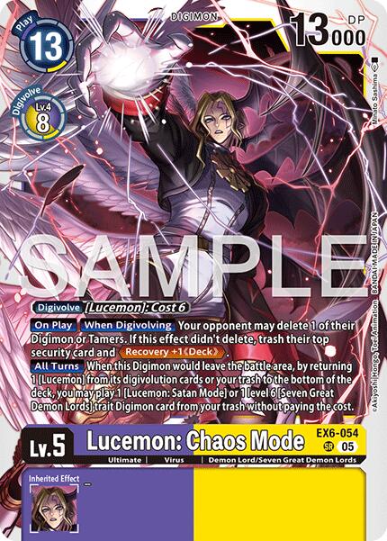 Lucemon: Chaos Mode [EX6-054] (Reprint) [Advanced Booster Digimon Generation] | Black Swamp Games