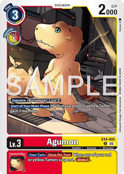 Agumon [EX4-005] - EX4-005 (Reprint) [Advanced Booster Digimon Generation] | Black Swamp Games