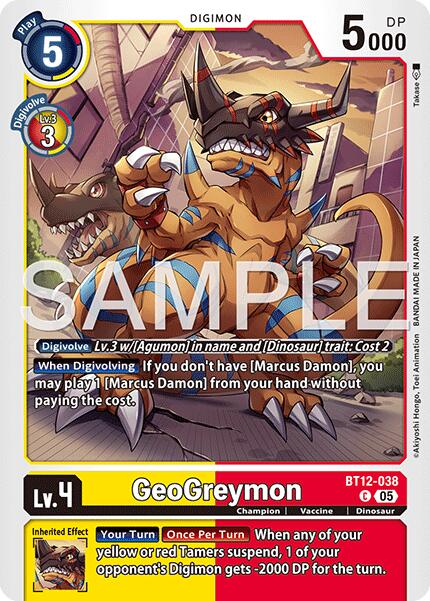 GeoGreymon [BT12-038] - BT12-038 (Reprint) [Advanced Booster Digimon Generation] | Black Swamp Games