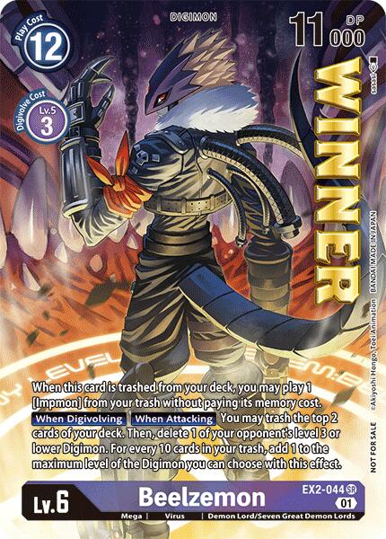 Beelzemon [EX2-044] (Cup Store Winner) [Starter Deck: Beelzemon Advanced Deck Set Pre-Release Cards] | Black Swamp Games