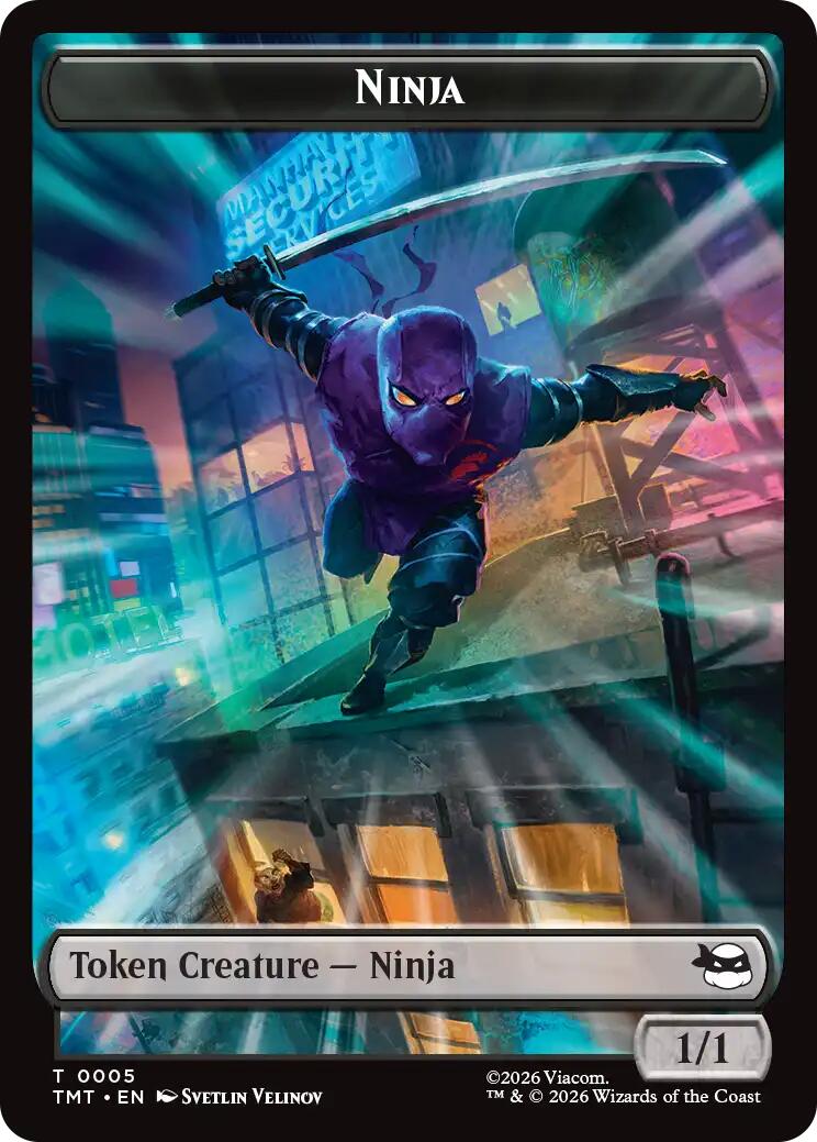 Ninja // Food Double-Sided Token [Teenage Mutant Ninja Turtles Tokens] | Black Swamp Games