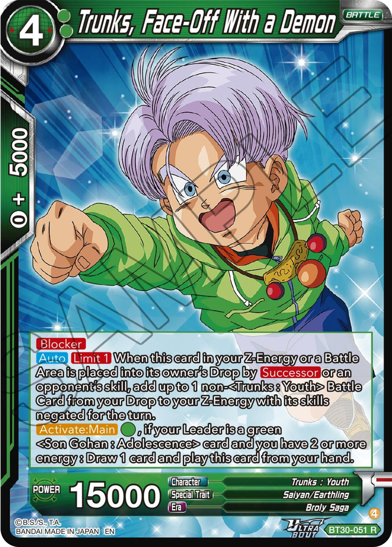 Trunks, Face-Off With a Demon (BT30-051) [Three Glorious Fighters] | Black Swamp Games