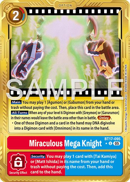 Miraculous Mega Knight [BT17-095] (Gold Border) [Advanced Booster Digimon Generation] | Black Swamp Games