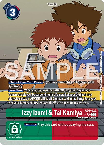 Izzy Izumi & Tai Kamiya [AD1-022] (Alternate Art) [Advanced Booster Digimon Generation] | Black Swamp Games