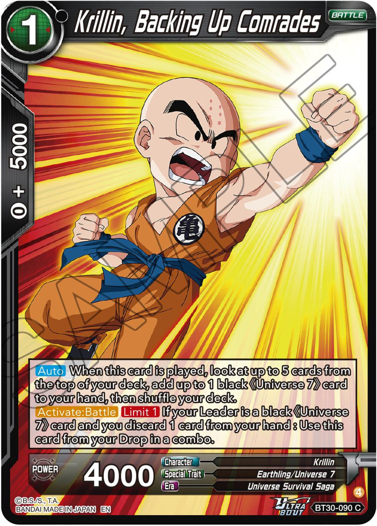 Krillin, Backing Up Comrades (BT30-090) [Three Glorious Fighters] | Black Swamp Games