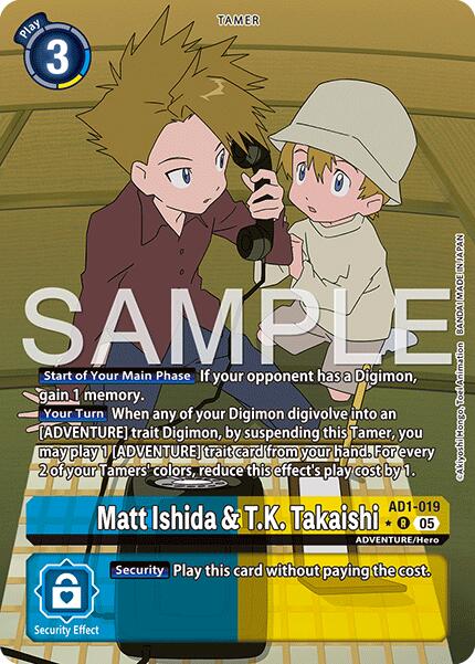 Matt Ishida & T.K. Takaishi [AD1-019] (Alternate Art) [Advanced Booster Digimon Generation] | Black Swamp Games