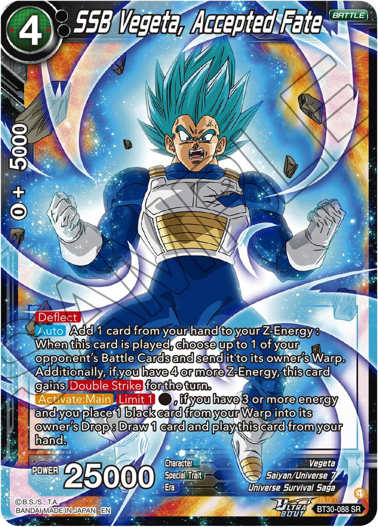 SSB Vegeta, Accepted Fate (BT30-088) [Three Glorious Fighters] | Black Swamp Games