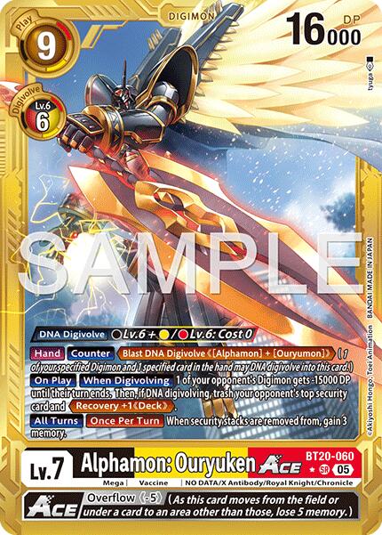 Alphamon: Ouryuken ACE [BT20-060] (Gold Border) [Advanced Booster Digimon Generation] | Black Swamp Games