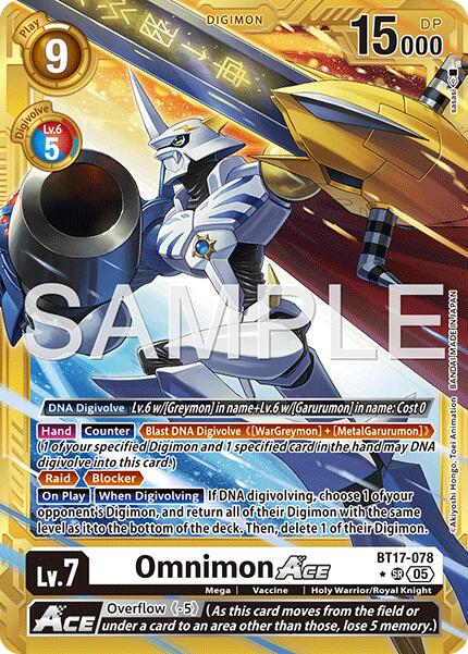 Omnimon ACE [BT17-078] (Gold Border) [Advanced Booster Digimon Generation] | Black Swamp Games