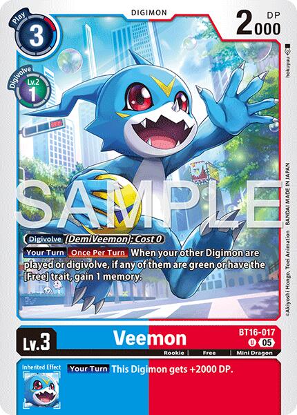 Veemon [BT16-017] (Reprint) [Advanced Booster Digimon Generation] | Black Swamp Games