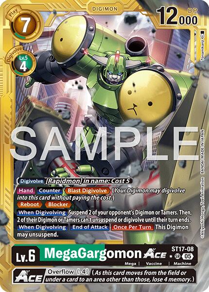 MegaGargomon ACE [ST17-08] (Gold Border) [Advanced Booster Digimon Generation] | Black Swamp Games