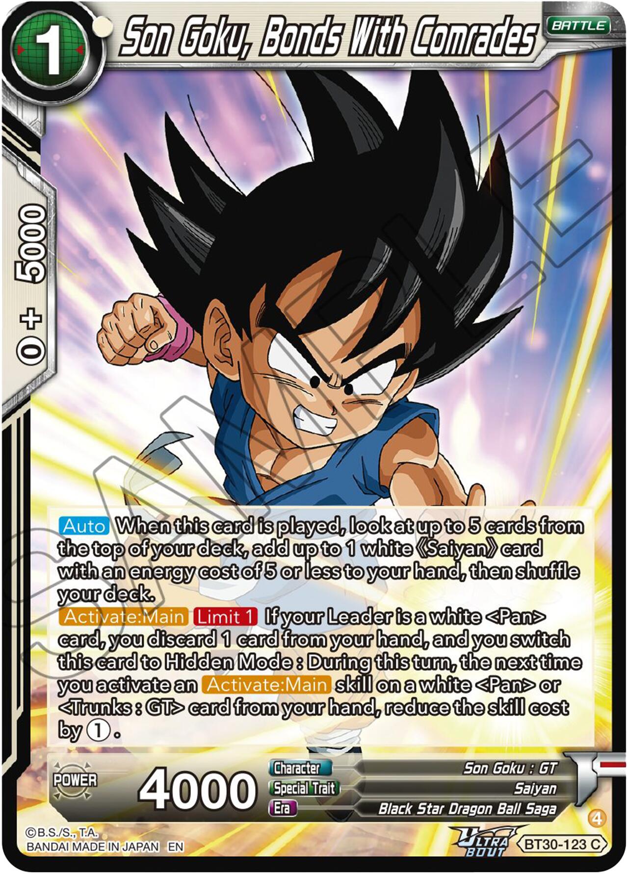 Son Goku, Bonds With Comrades (BT30-123) [Three Glorious Fighters] | Black Swamp Games