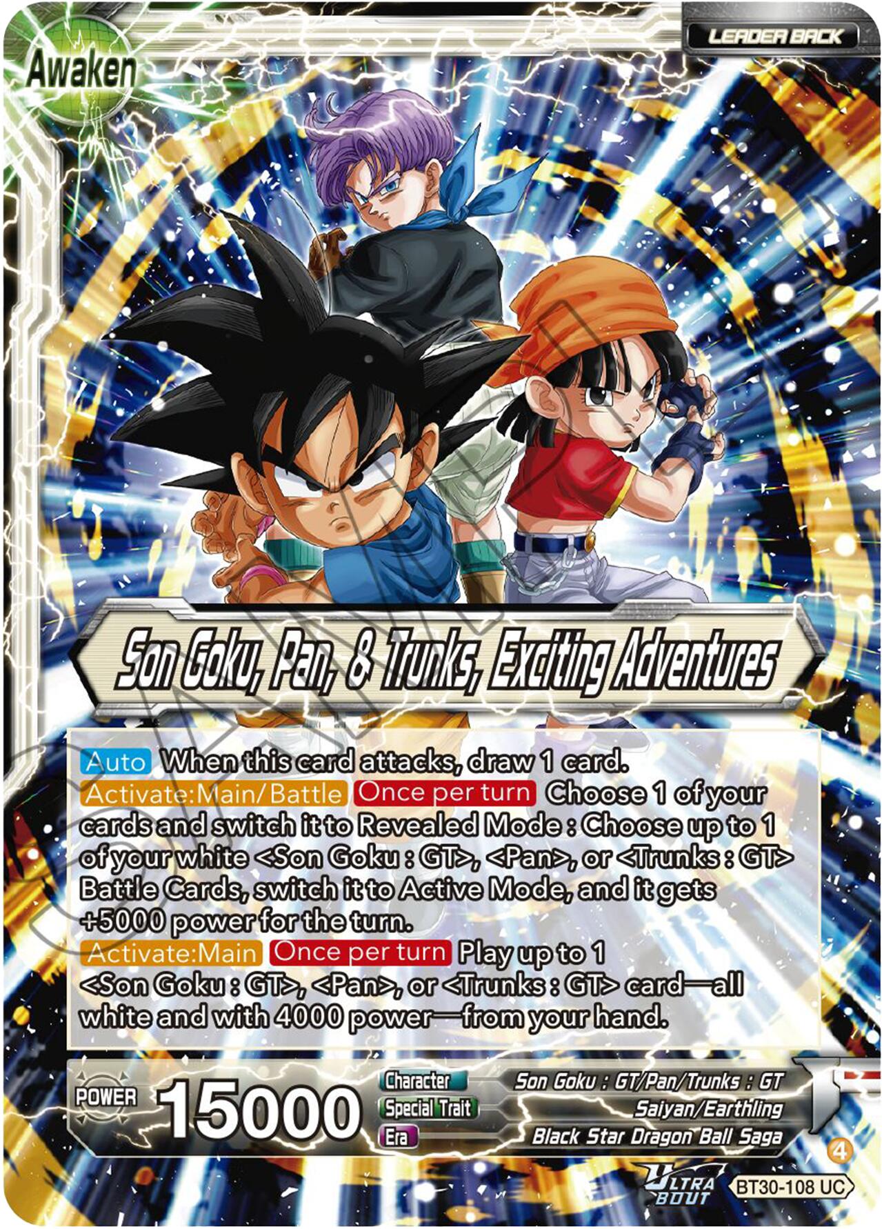 Son Goku, Pan, & Trunks // Son Goku, Pan, & Trunks, Exciting Adventures (BT30-108) [Three Glorious Fighters] | Black Swamp Games