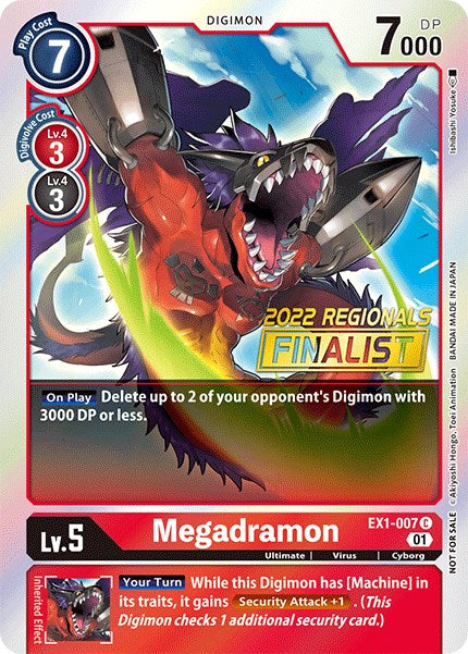 Megadramon [EX1-007] (2022 Championship Online Regional) (Online Finalist) [Classic Collection Promos] | Black Swamp Games