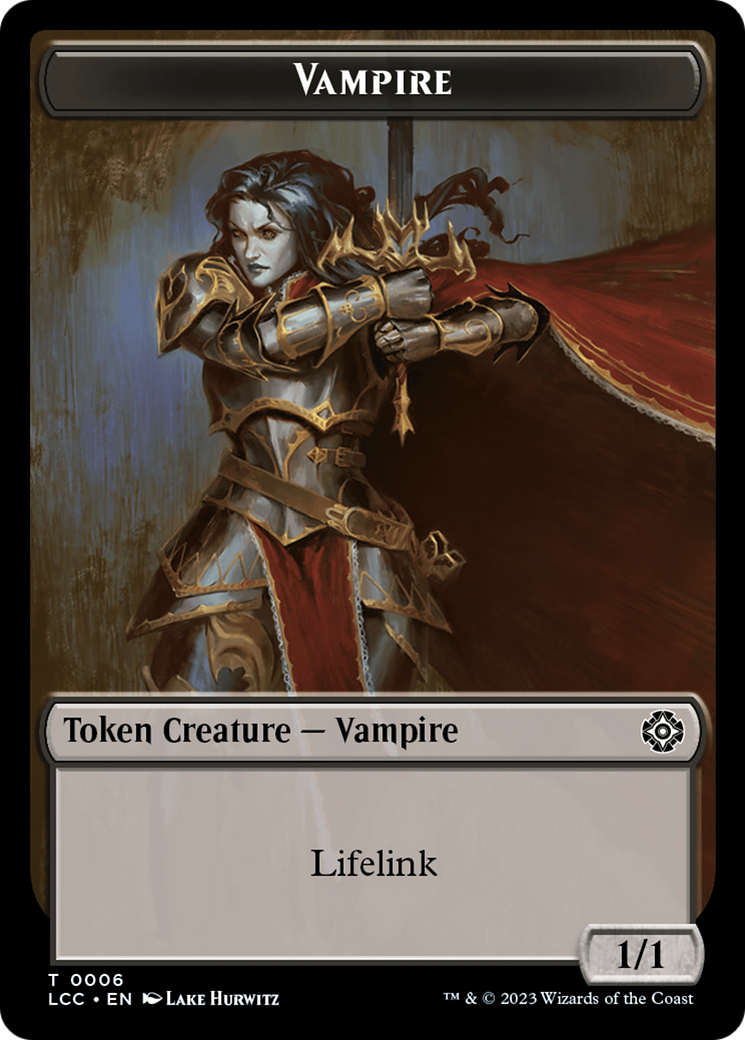 Vampire (0006) // Vampire Demon Double-Sided Token [The Lost Caverns of Ixalan Commander Tokens] | Black Swamp Games