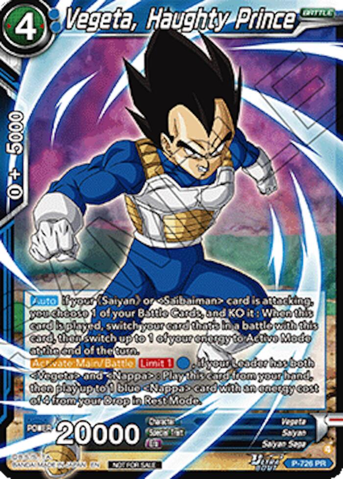 Vegeta, Haughty Prince (Ultra-Bout Series Tournament Pack Vol.2) (P-726) [Tournament Promotion Cards] | Black Swamp Games