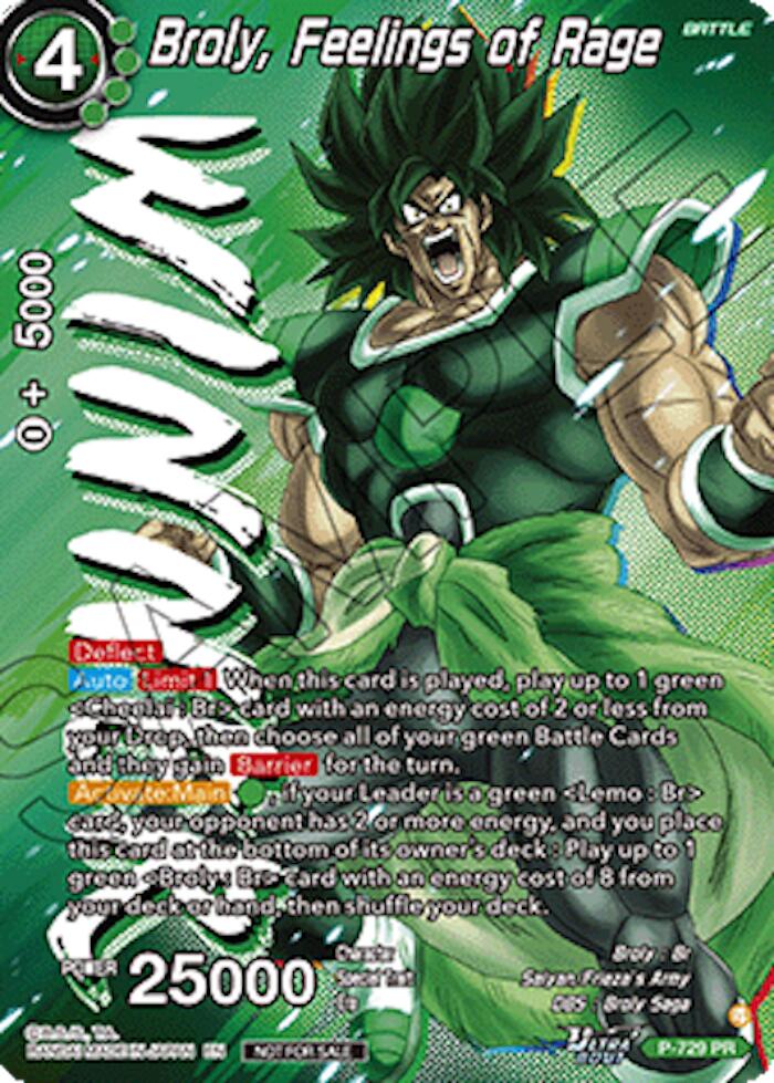 Broly, Feelings of Rage (Ultra-Bout Series Tournament Pack Vol.2) (Winner) (P-729) [Tournament Promotion Cards] | Black Swamp Games