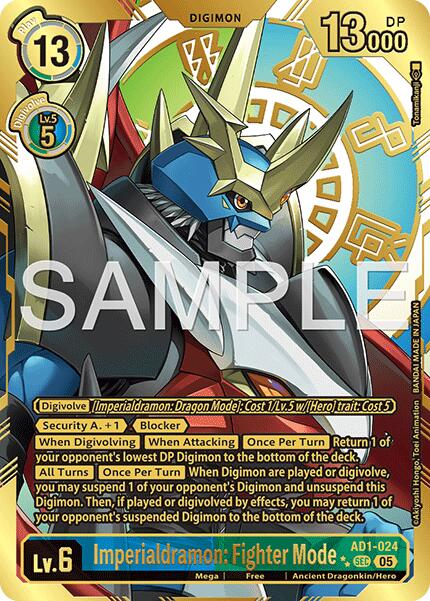 Imperialdramon: Fighter Mode [AD1-024] (Rare Pull) [Advanced Booster Digimon Generation] | Black Swamp Games