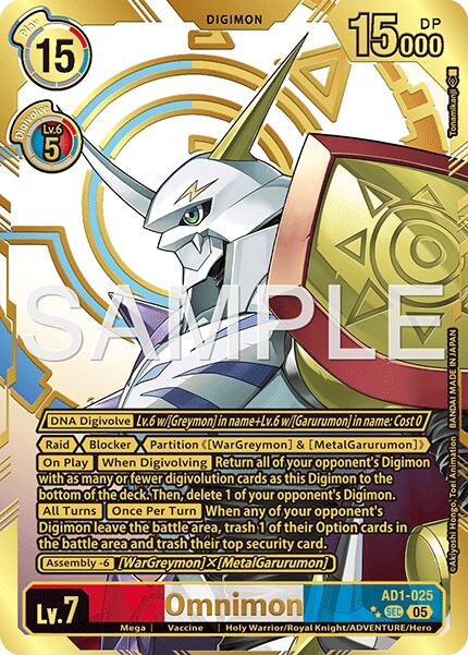 Omnimon [AD1-025] (Rare Pull) [Advanced Booster Digimon Generation] | Black Swamp Games