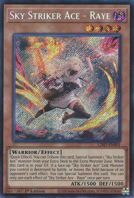 Sky Striker Ace - Raye (Alternate Art) (Secret Rare) [L26D-ENS01] Secret Rare | Black Swamp Games