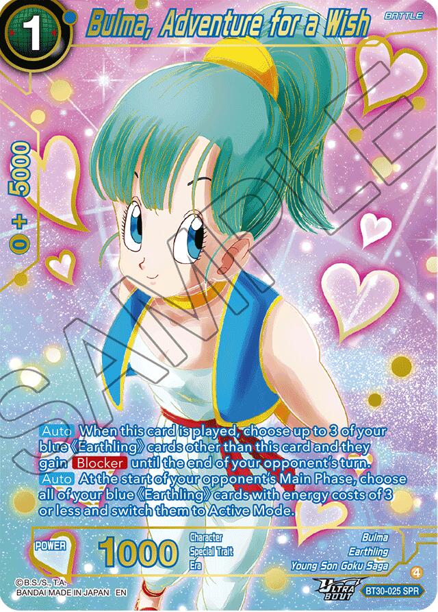 Bulma, Adventure for a Wish (SPR) (BT30-025) [Three Glorious Fighters] | Black Swamp Games