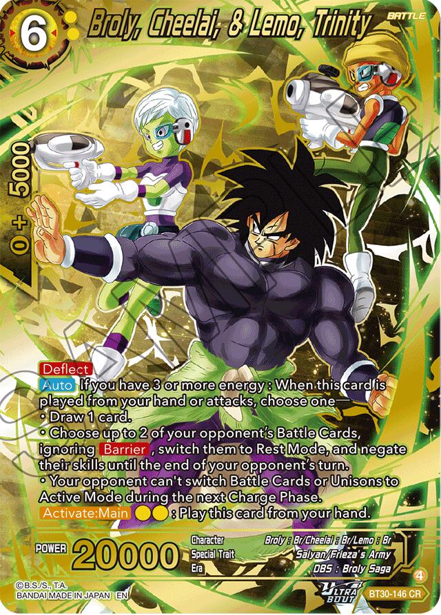Broly, Cheelai, & Lemo, Trinity (BT30-146) [Three Glorious Fighters] | Black Swamp Games