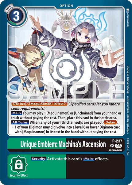 Unique Emblem: Machina's Ascension [P-237] (Store Tournament 2026 Vol. 2 Participation Pack) [Promotional Cards] | Black Swamp Games
